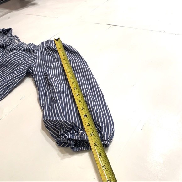 Charlotte Russe Blue Pinstriped Off The Shoulder - Picture 6 of 6
